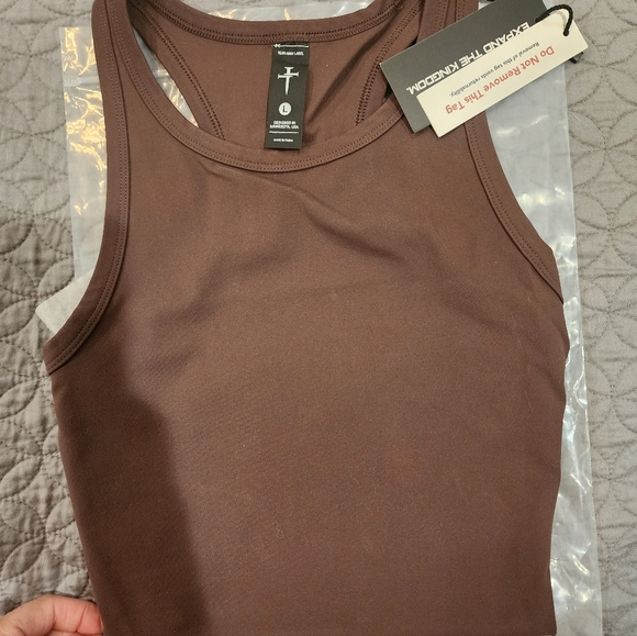 New with Tags Three Nails 3 Nails Women's Nova Tank Chocolate Brown Workout Top - Picture 6 of 7